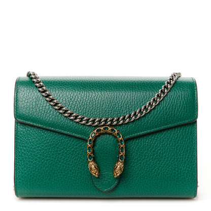 Gucci Calfskin Mini Dionysus Chain Wallet Emerald 1 of 11