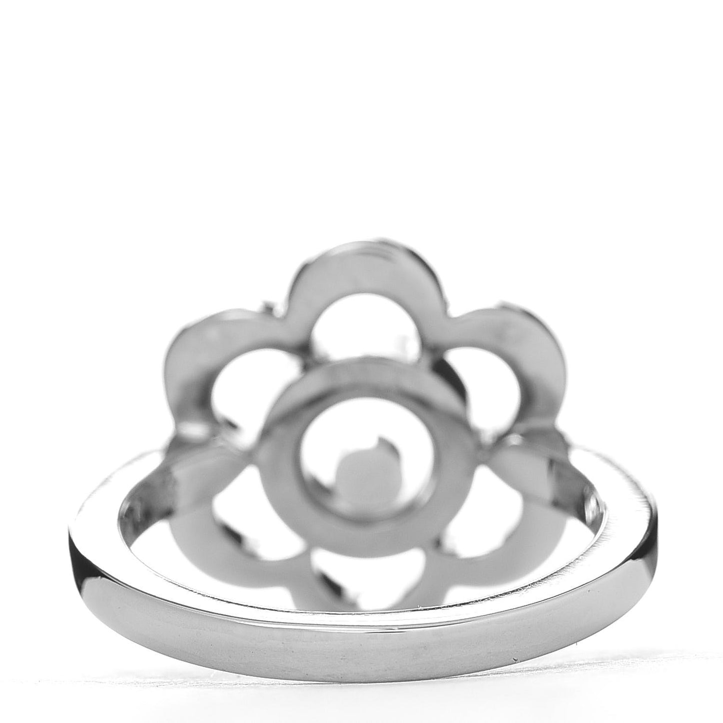 18K White Gold Diamond Happy Flower Ring 52 6
