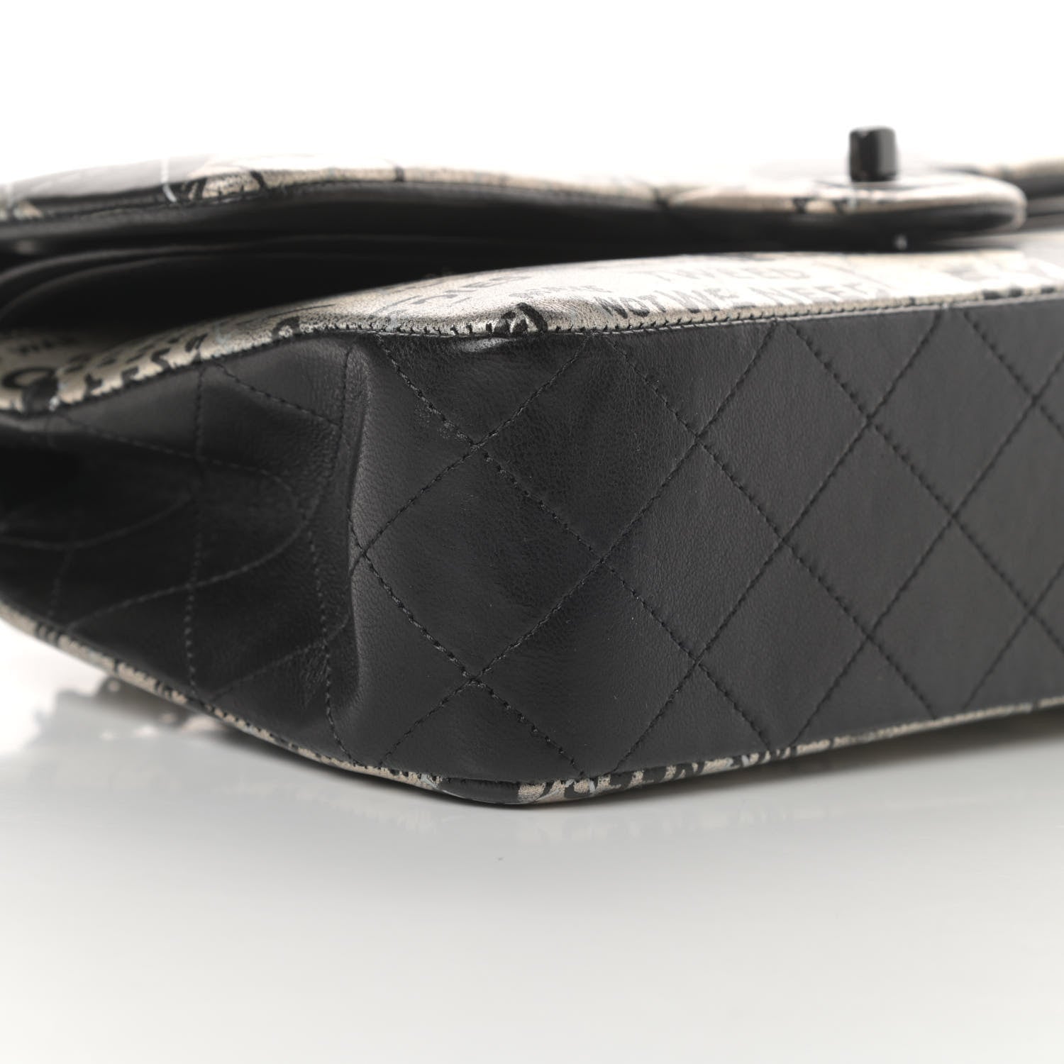 Chanel Lambskin Hand Painted Medium Double Flap Black 9 of 13