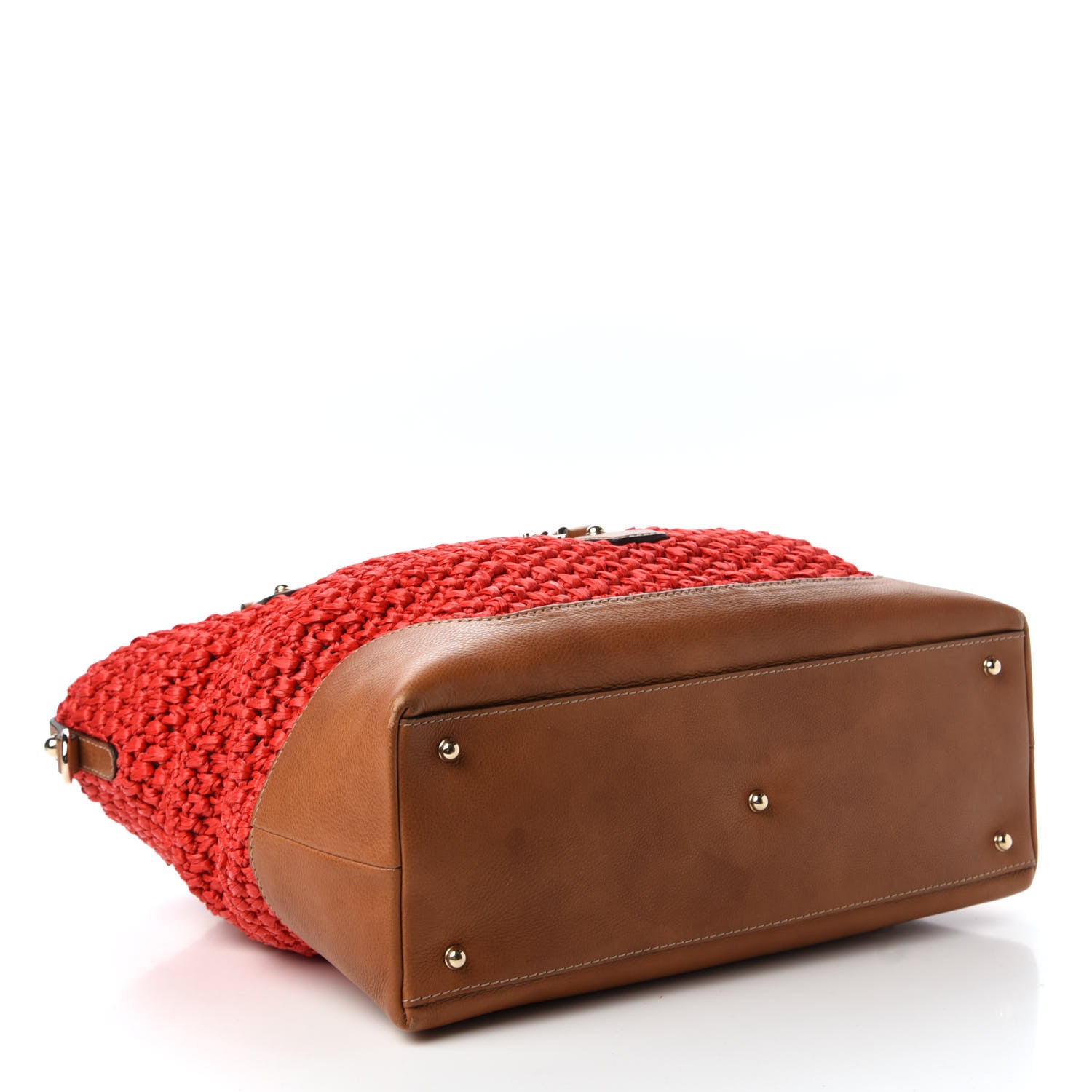 Gucci Raffia Large Santa Monica Tote Red 4 of 9