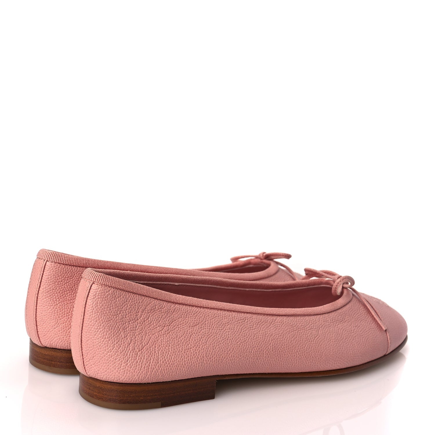 Chanel Caviar CC Cap Toe Ballerina Flats 36.5 Pink 5 of 9