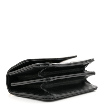 Chanel Lambskin Quilted Chain Top Handle Clutch With Chain Black 4 of 14