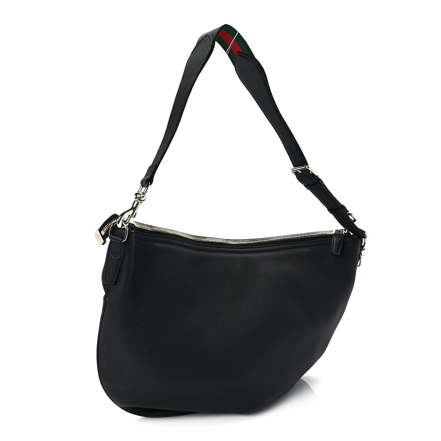 Gucci Grained Calfskin Large B Shoulder Bag Black 2 of 8