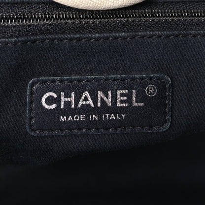 Chanel Woven Straw Raffia Medium Deauville Tote Black White 5 of 8