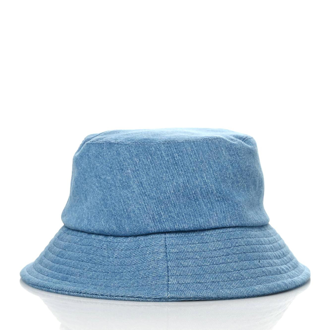 Chanel Denim Sequin Cloche Logo Bucket Hat S Blue 4 of 6