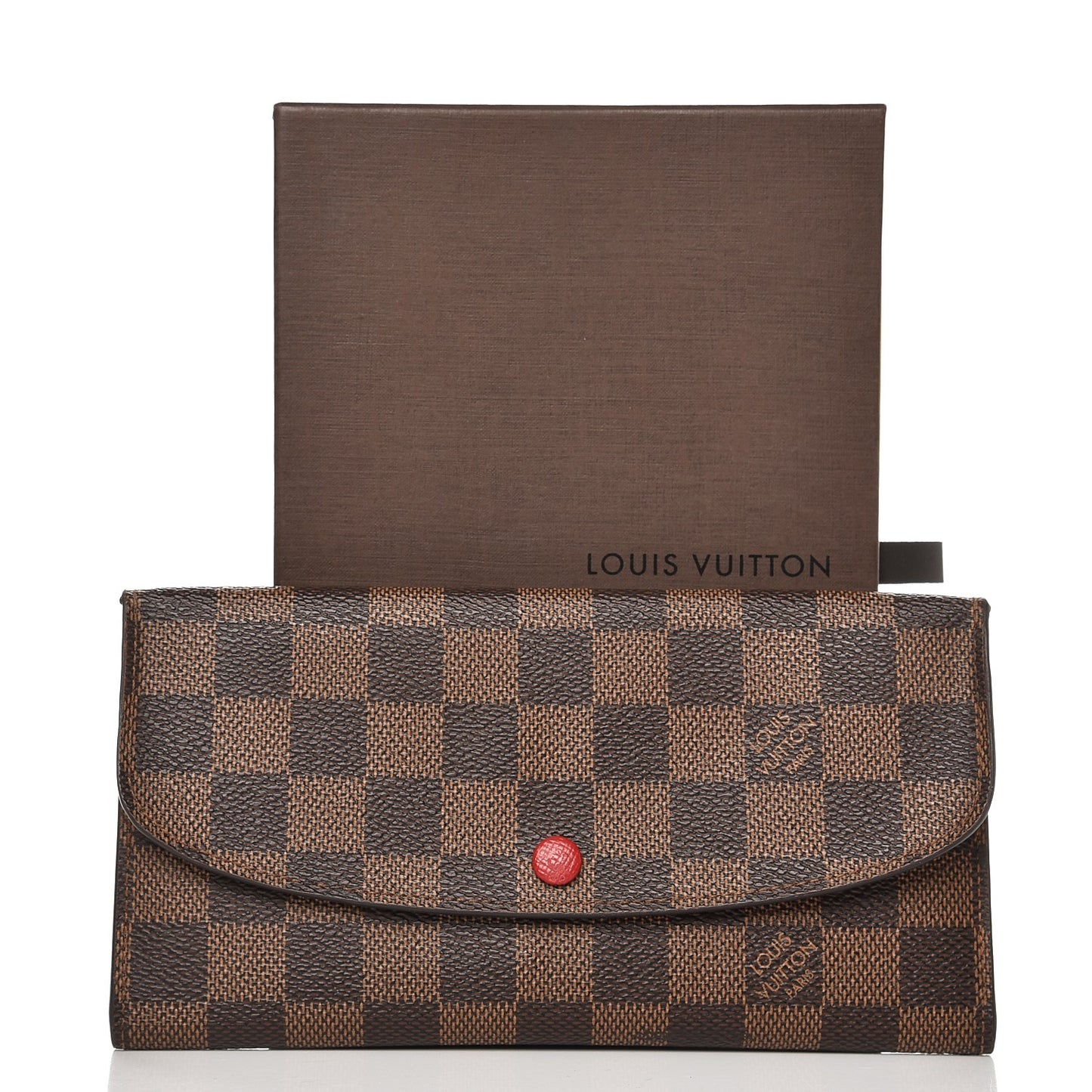 Damier Ebene Emilie Wallet Red