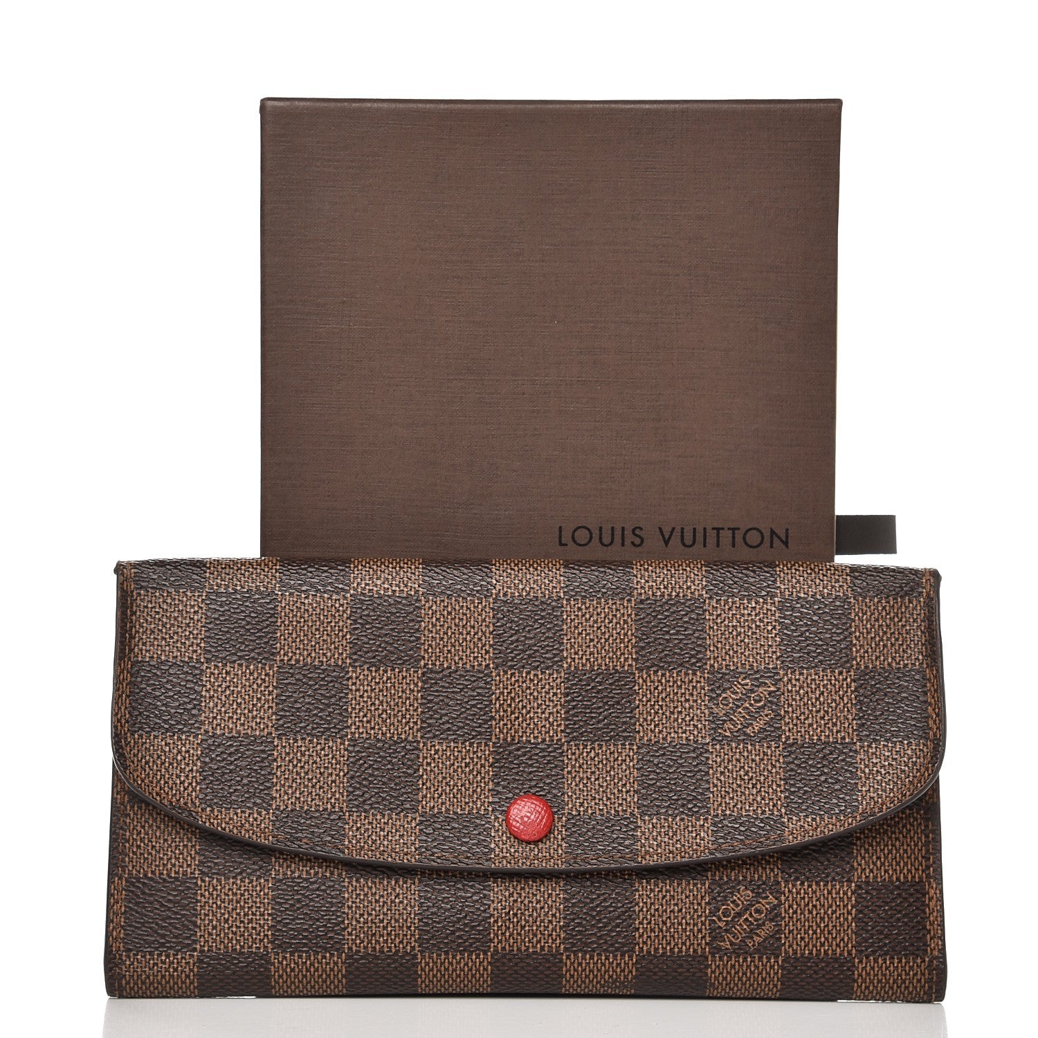 Louis Vuitton Damier Ebene Emilie Wallet Red 8 of 8