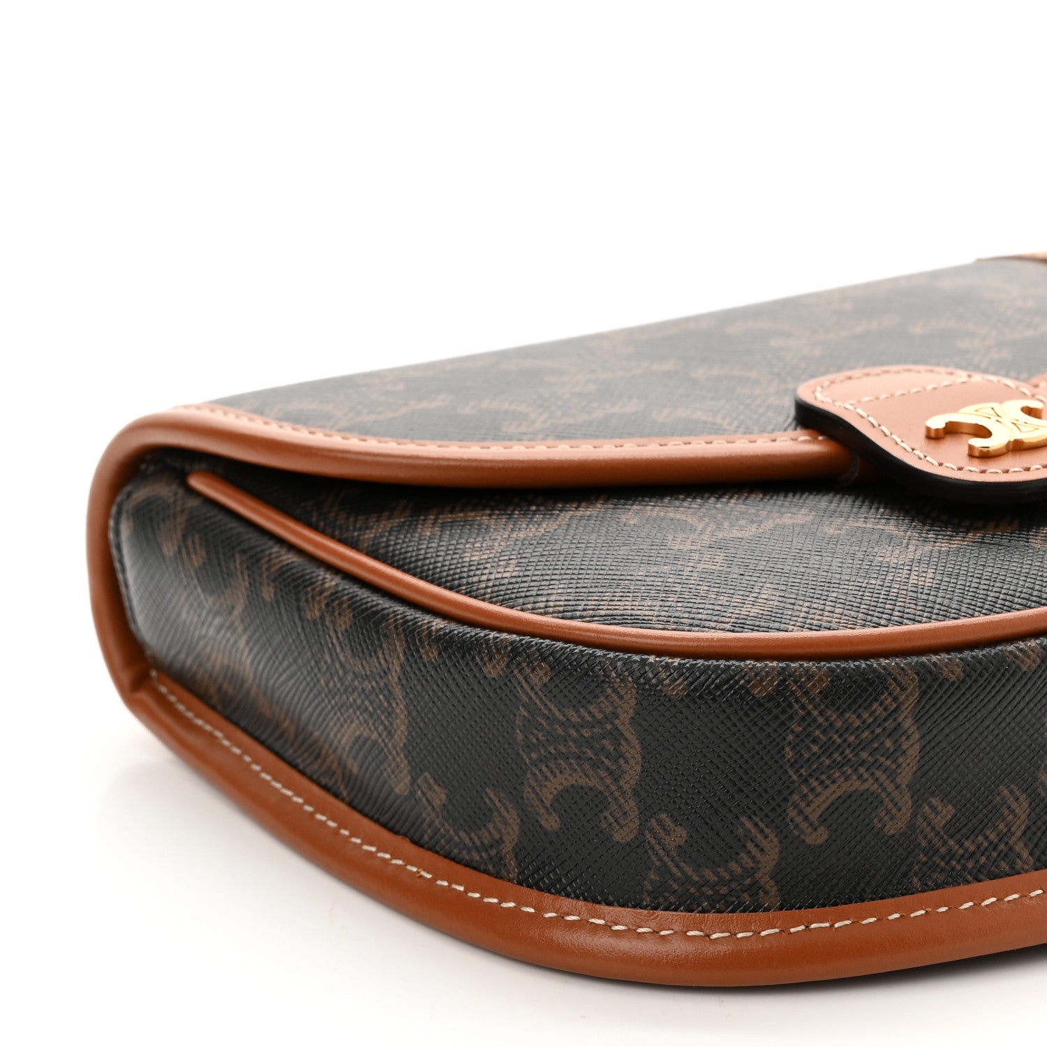 Celine Canvas Calfskin Triomphe Mini Besace Tan 8 of 9