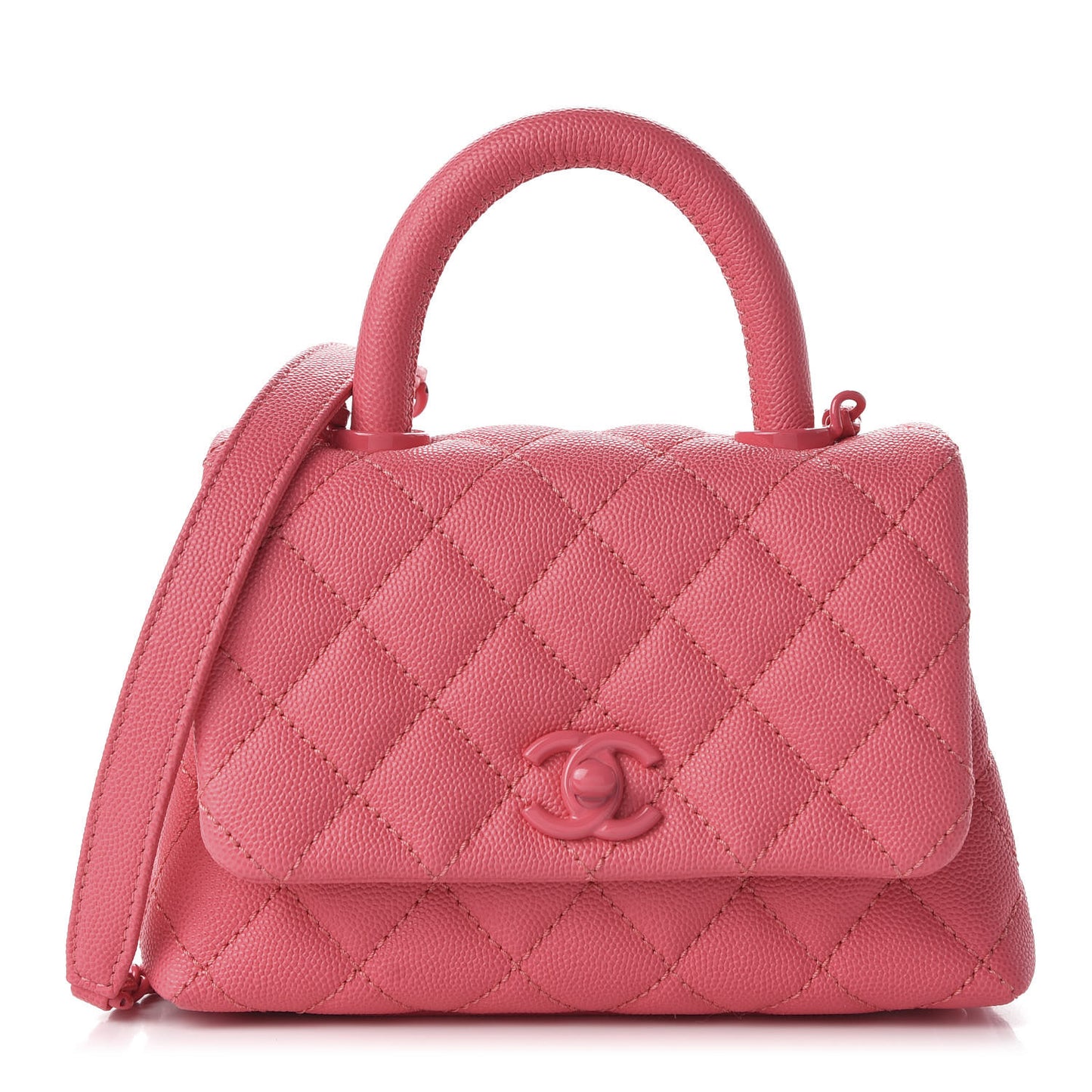 Caviar Quilted Incognito Extra Mini Coco Handle Flap Pink