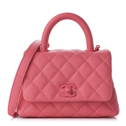 Chanel Caviar Quilted Incognito Extra Mini Coco Handle Flap Pink 1 of 10