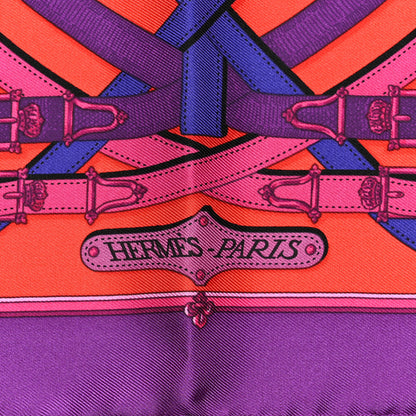 Hermes Silk Cavalcadour Scarf 45 Violet Rouge Indigo 2 of 5