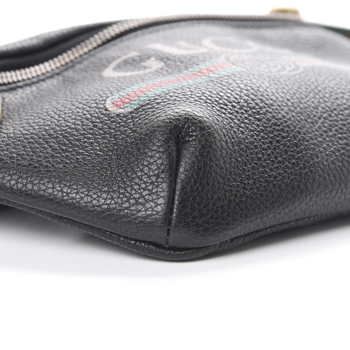 Grained Calfskin Small Logo Belt Bag Black