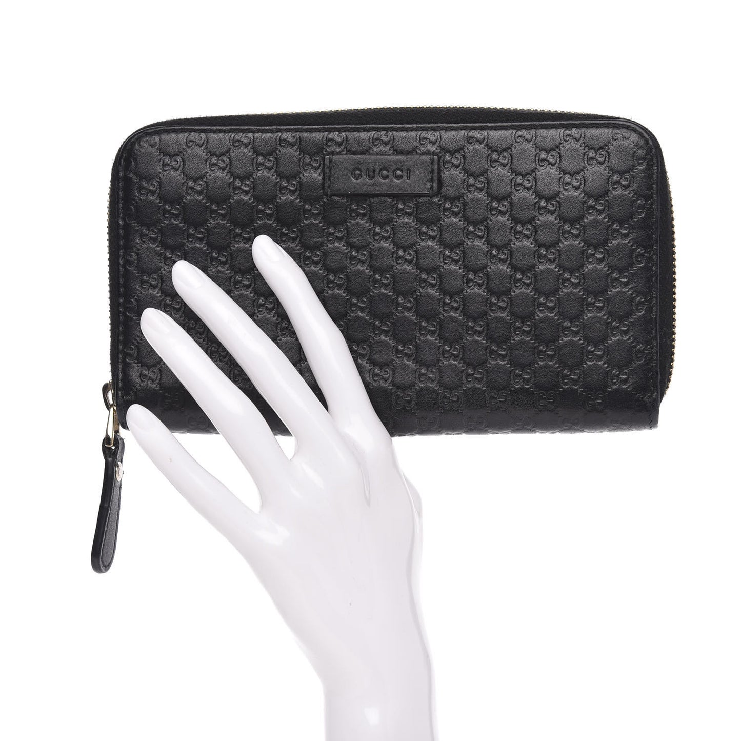 Microguccissima Zip Around Wallet Black