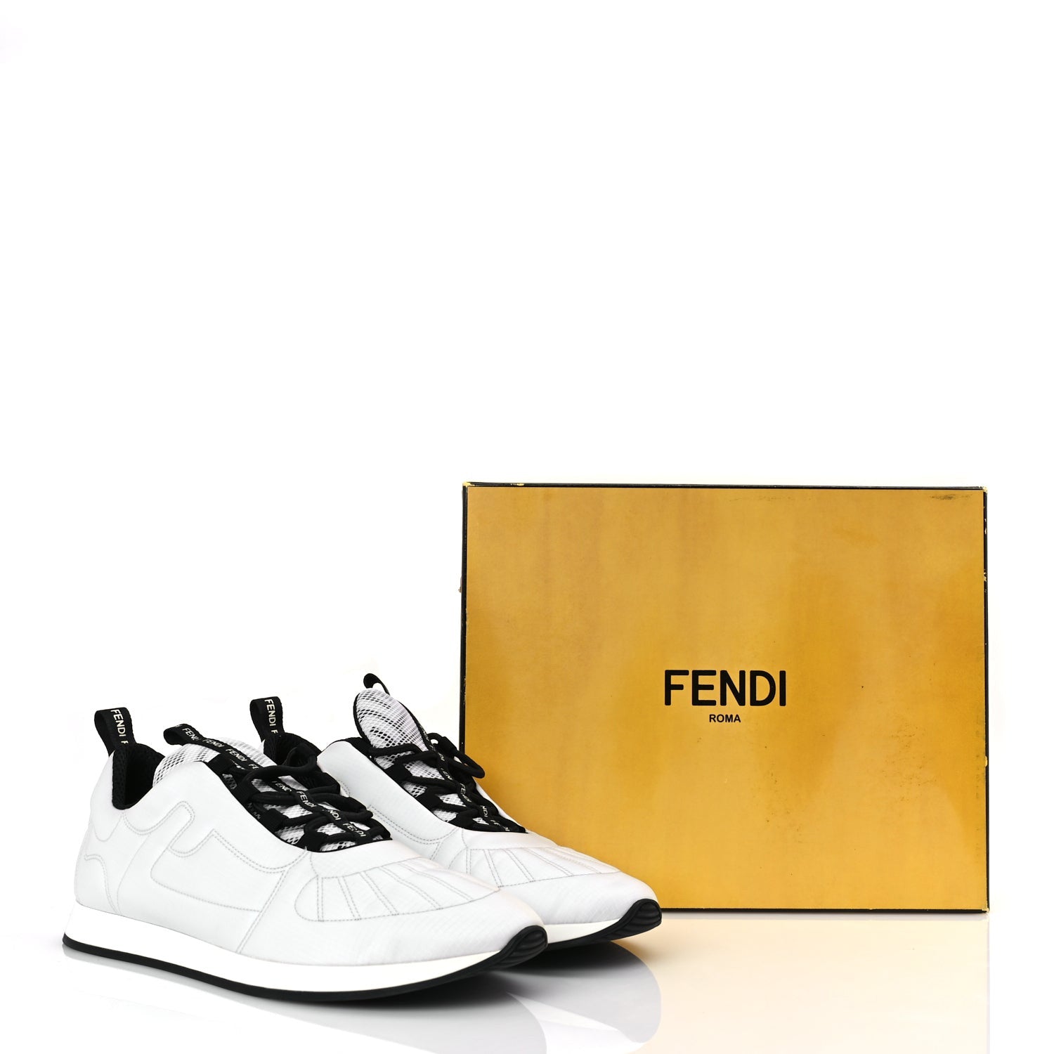 Fendi Nylon FFreedom Sneakers 41 White 9 of 9