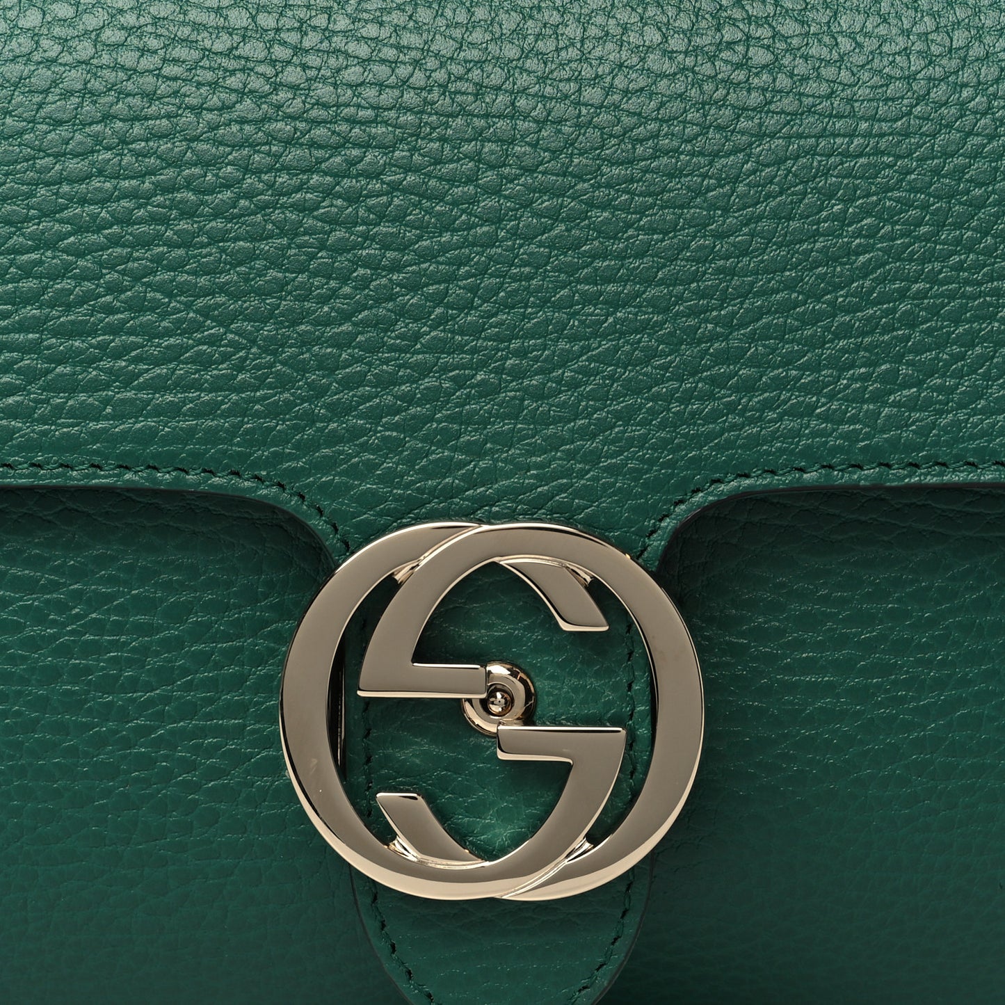 Dollar Calfskin Interlocking G Crossbody Bag Emerald