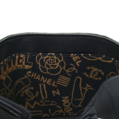 Chanel Lambskin Quilted Small Graffiti Compact Wallet Black 6 of 9