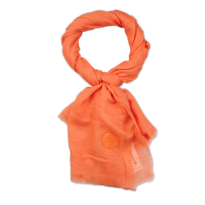 Chanel Modal Cashmere Sequins CC Scarf Orange 1 of 7