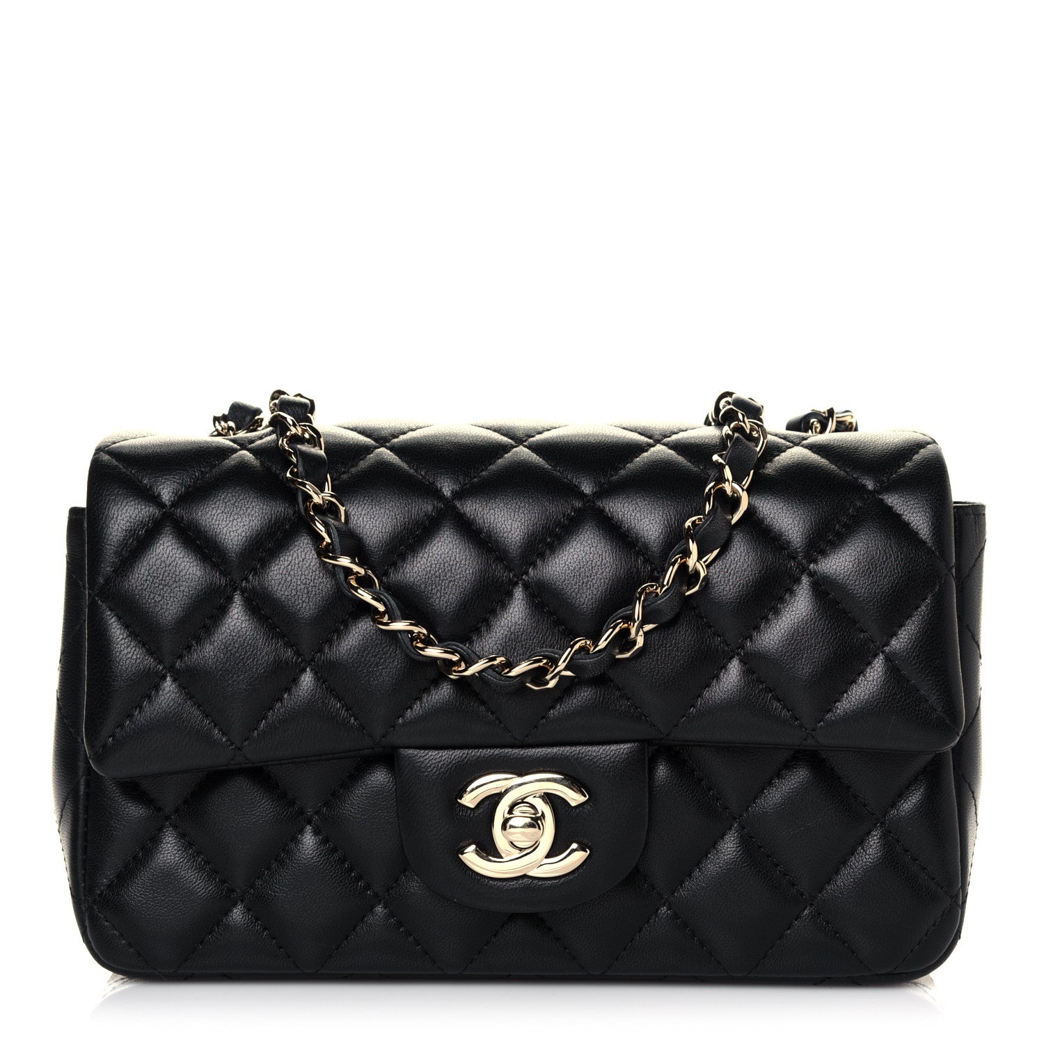 Chanel Lambskin Quilted Mini Rectangular Flap Black 1 of 12