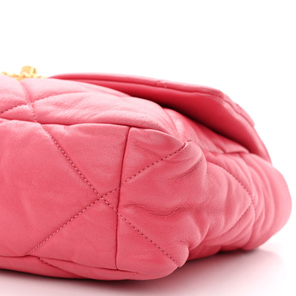 Chanel Goatskin Quilted Large Chanel 19 Flap Dark Pink 10 of 11