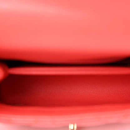 Chanel Caviar Quilted Lizard Embossed Extra Mini Coco Handle Flap Red 5 of 10