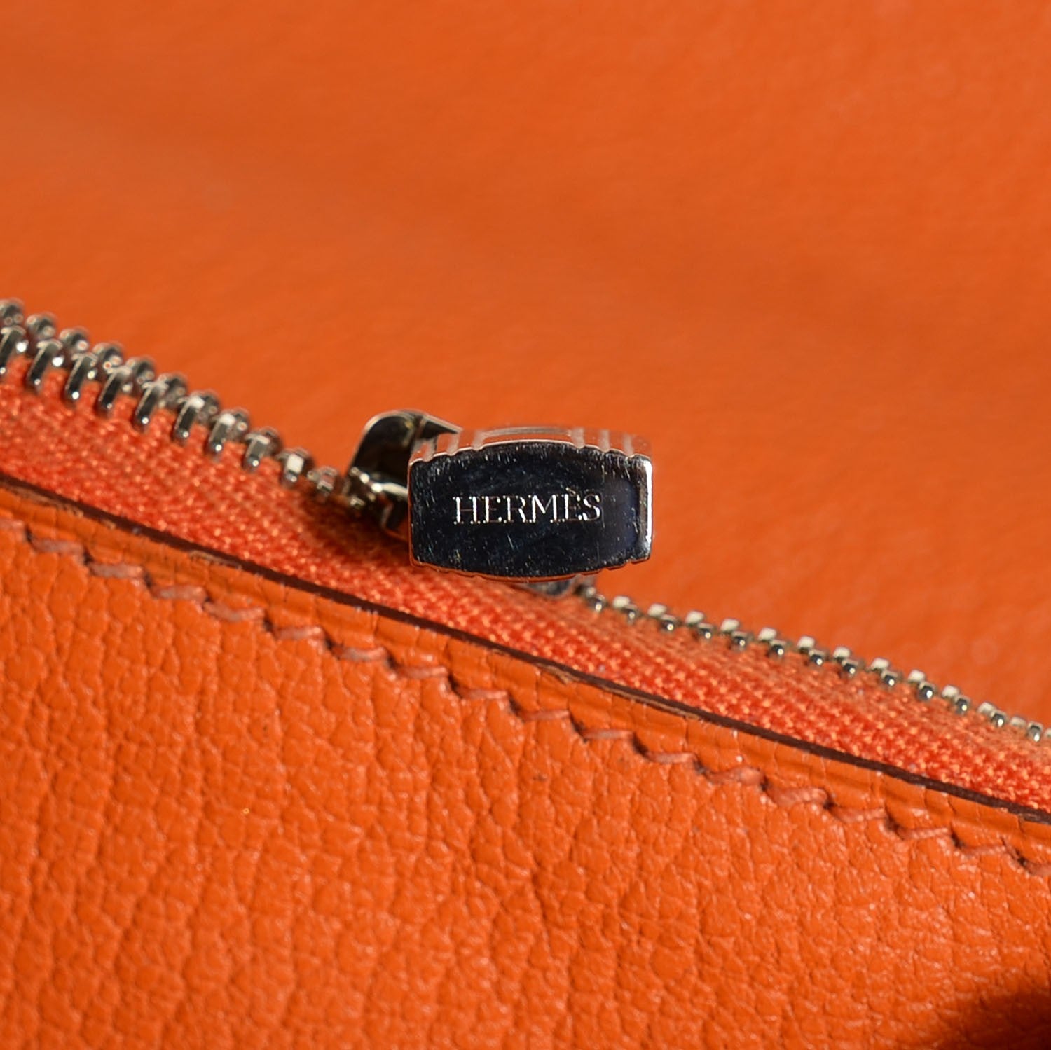 Hermes Chevre Mysore Kelly Longue Wallet Orange 10 of 14