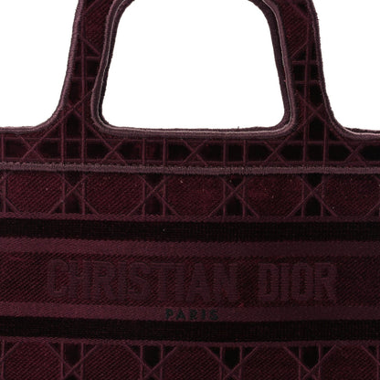 Christian Dior Velvet Cannage Embroidered Mini Book Tote  Burgundy 6 of 8