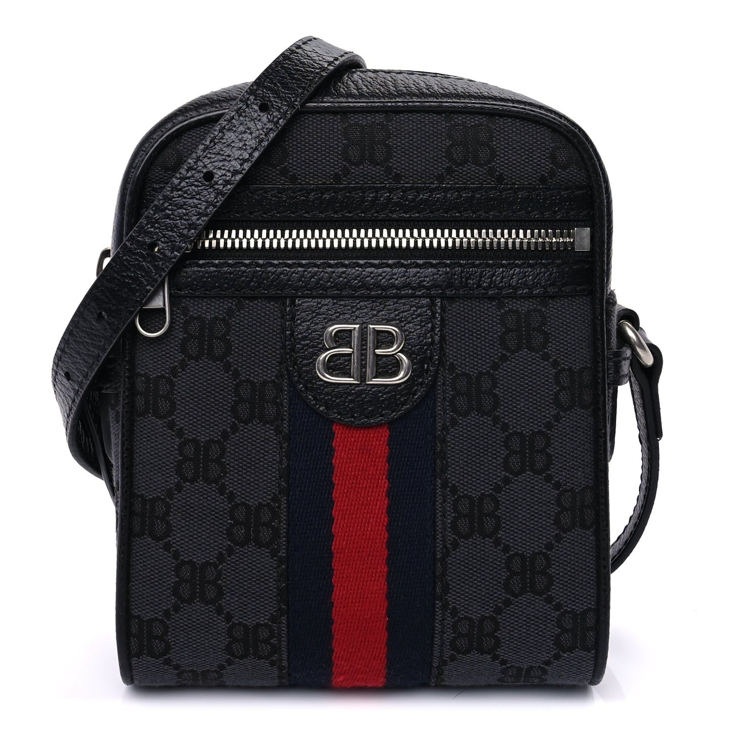 X  BB Monogram Web Mini Ophidia Messenger  Black