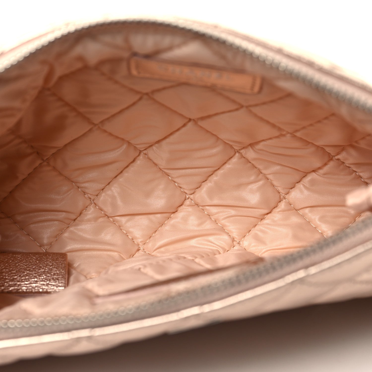 Chanel Metallic Lambskin Quilted Cosmetic Pouch Gold 5 of 10