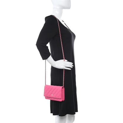 Chanel Caviar Quilted Wallet On Chain WOC Pink 2 of 13
