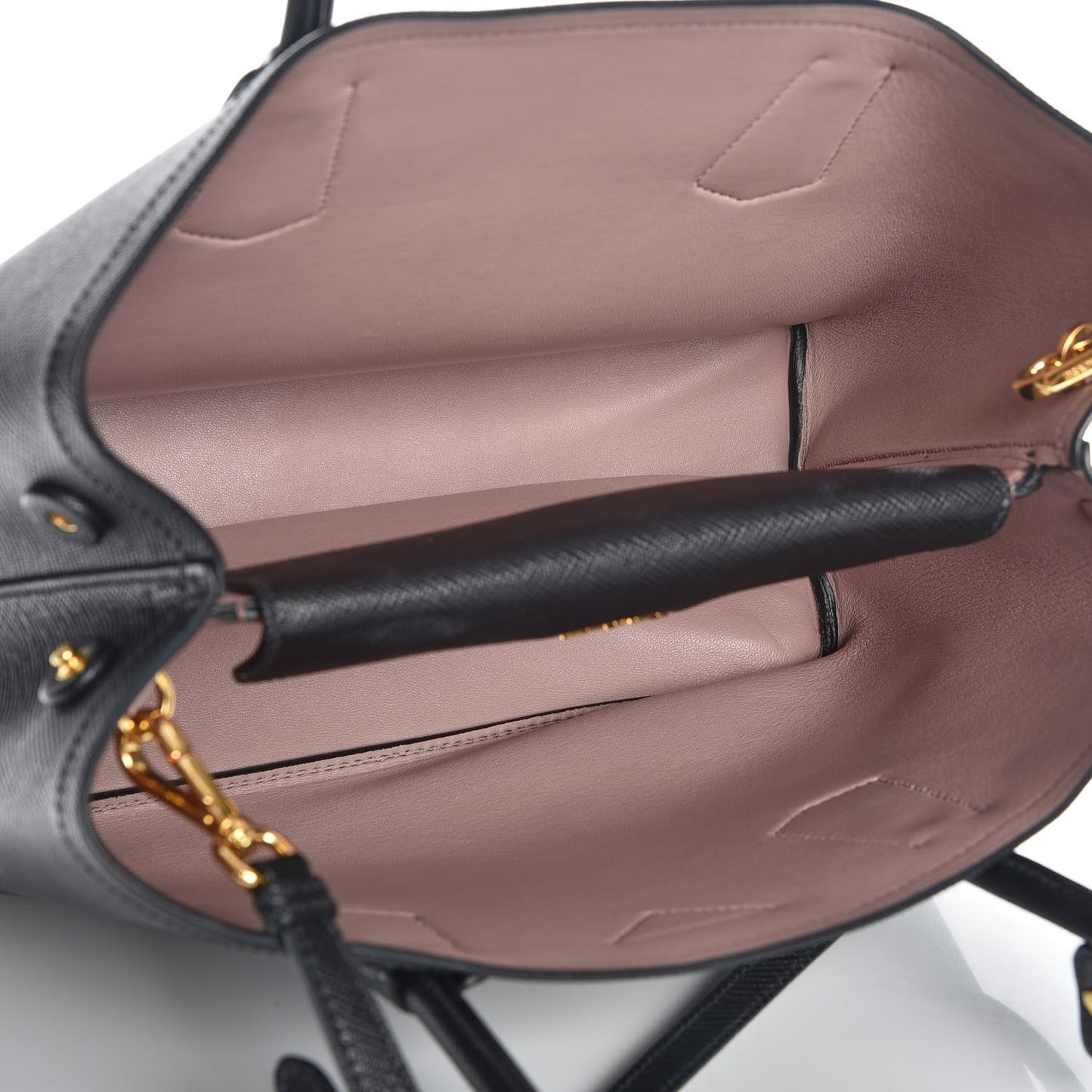 Saffiano Cuir Medium Double Bag Black Mughetto