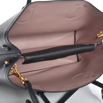 Prada Saffiano Cuir Medium Double Bag Black Mughetto 6 of 8