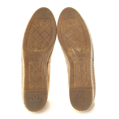 Chanel Laminated Lambskin Grosgrain CC Espadrilles 41 Gold Black 6 of 8