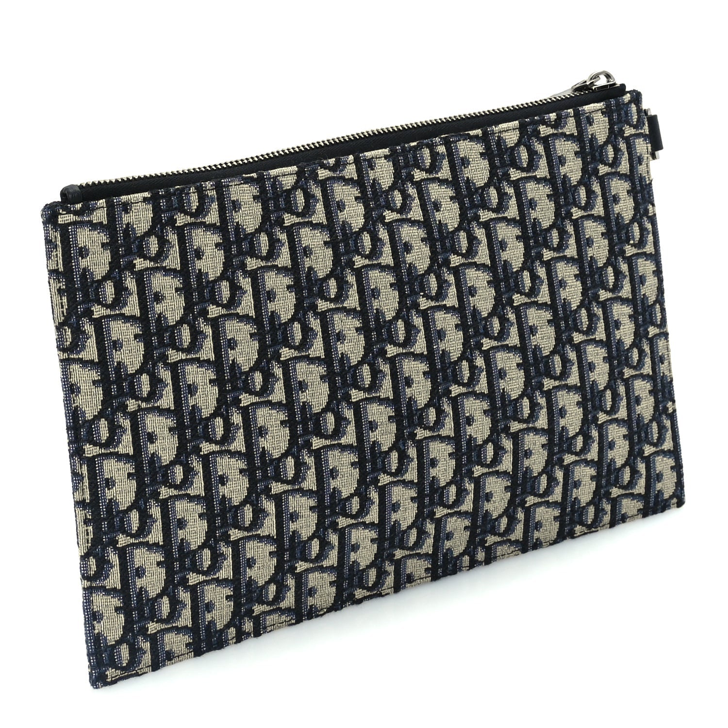 Christian Dior Oblique Pouch Wristlet Blue Blue 4 of 7