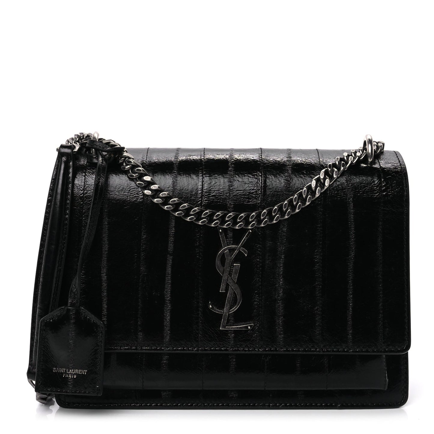 Glossy Eelskin Medium Monogram Sunset Black