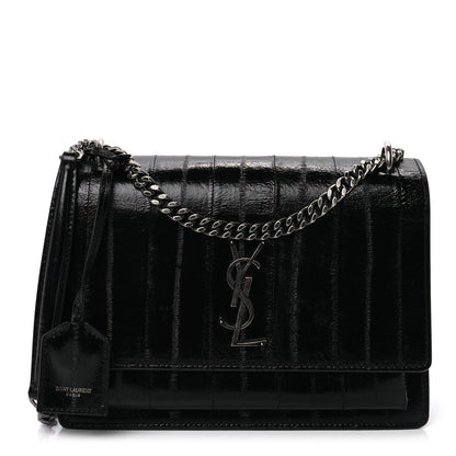 Saint Laurent Glossy Eelskin Medium Monogram Sunset Black 1 of 7