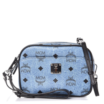 MCM Visetos Mini Camera Crossbody Bag Denim 1 of 9