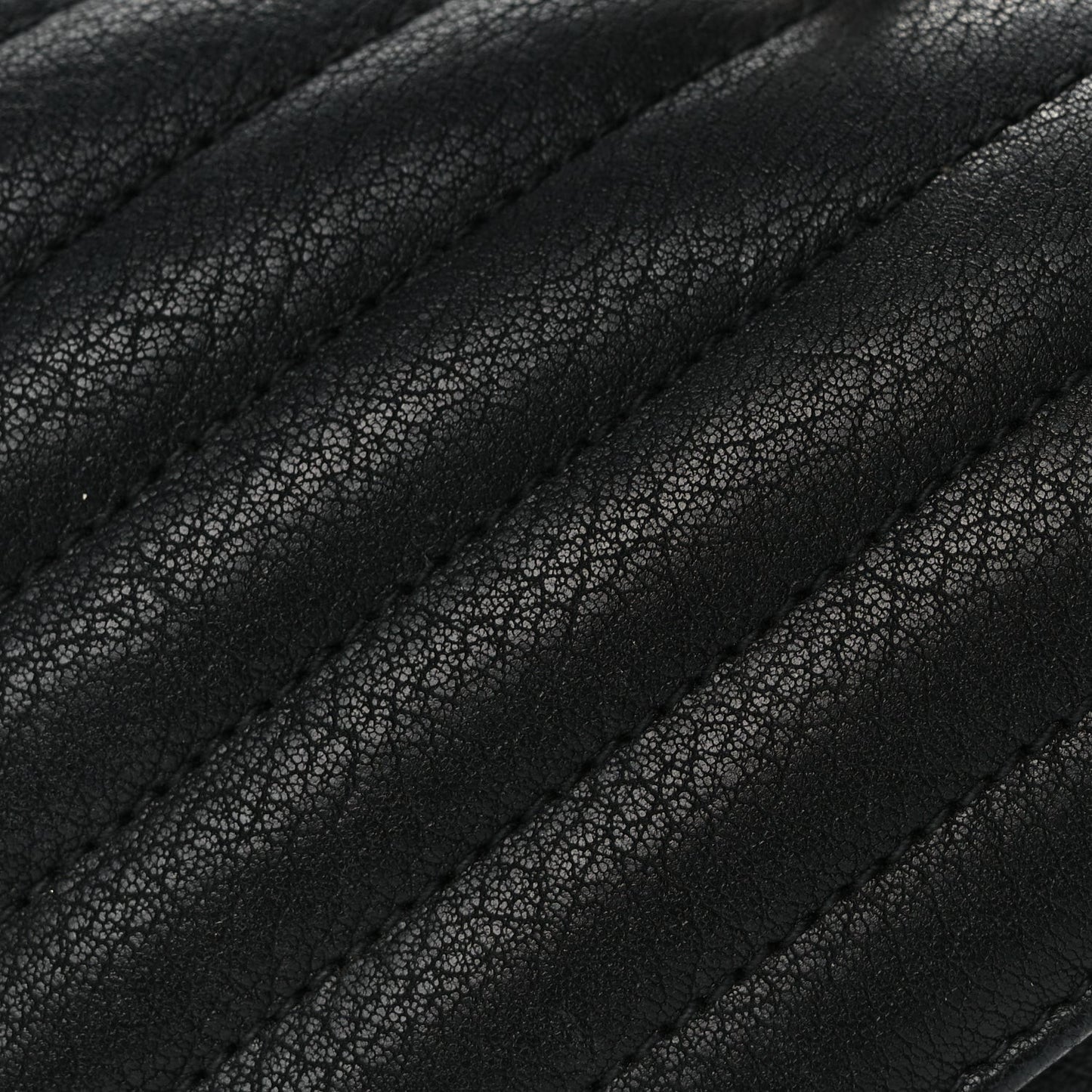 Sheepskin Matelasse Chevron Monogram Medium College Bag Black