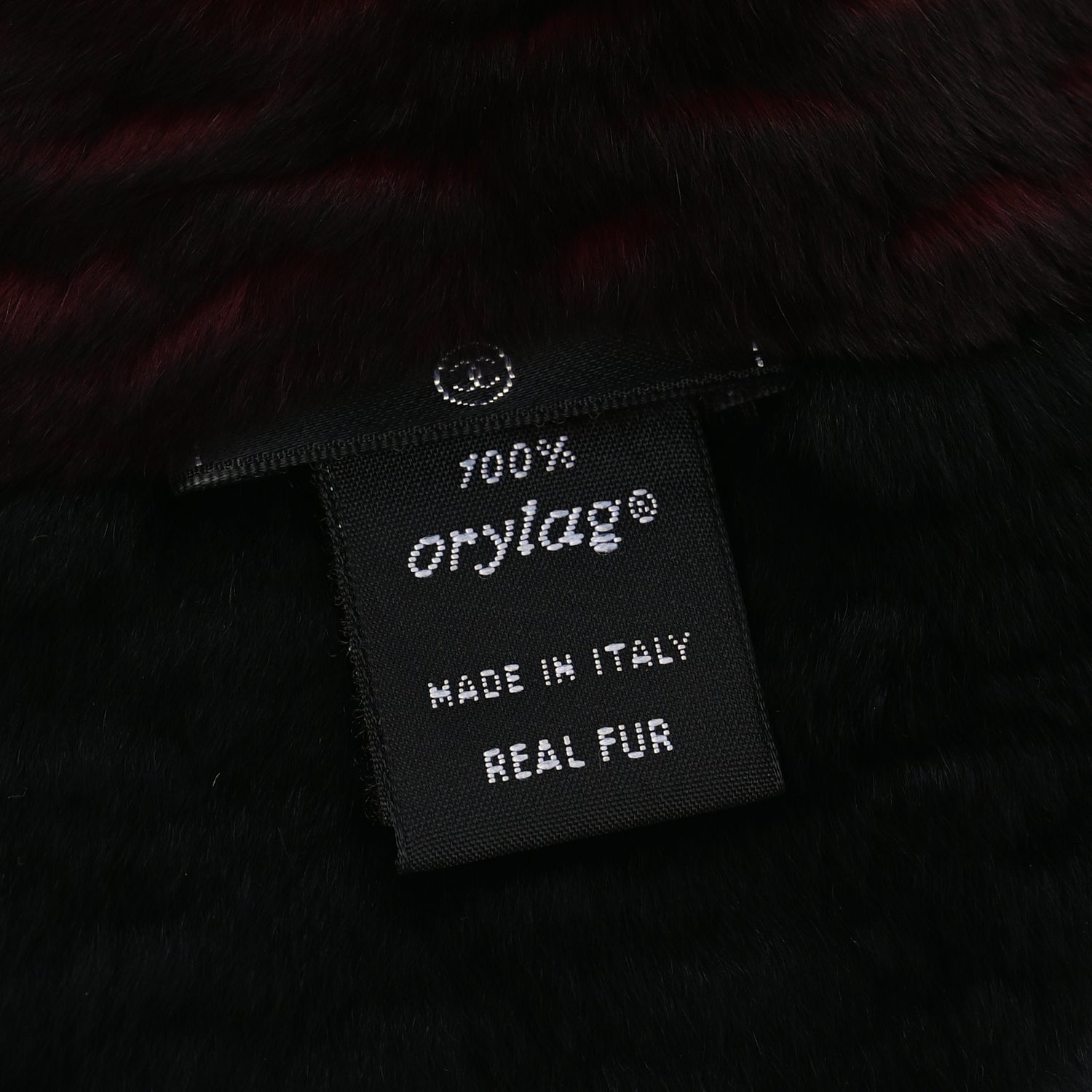 Chanel Red & Black Orylag Fur CC Scarf 3 of 4