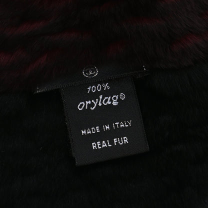 Chanel Red & Black Orylag Fur CC Scarf 3 of 4