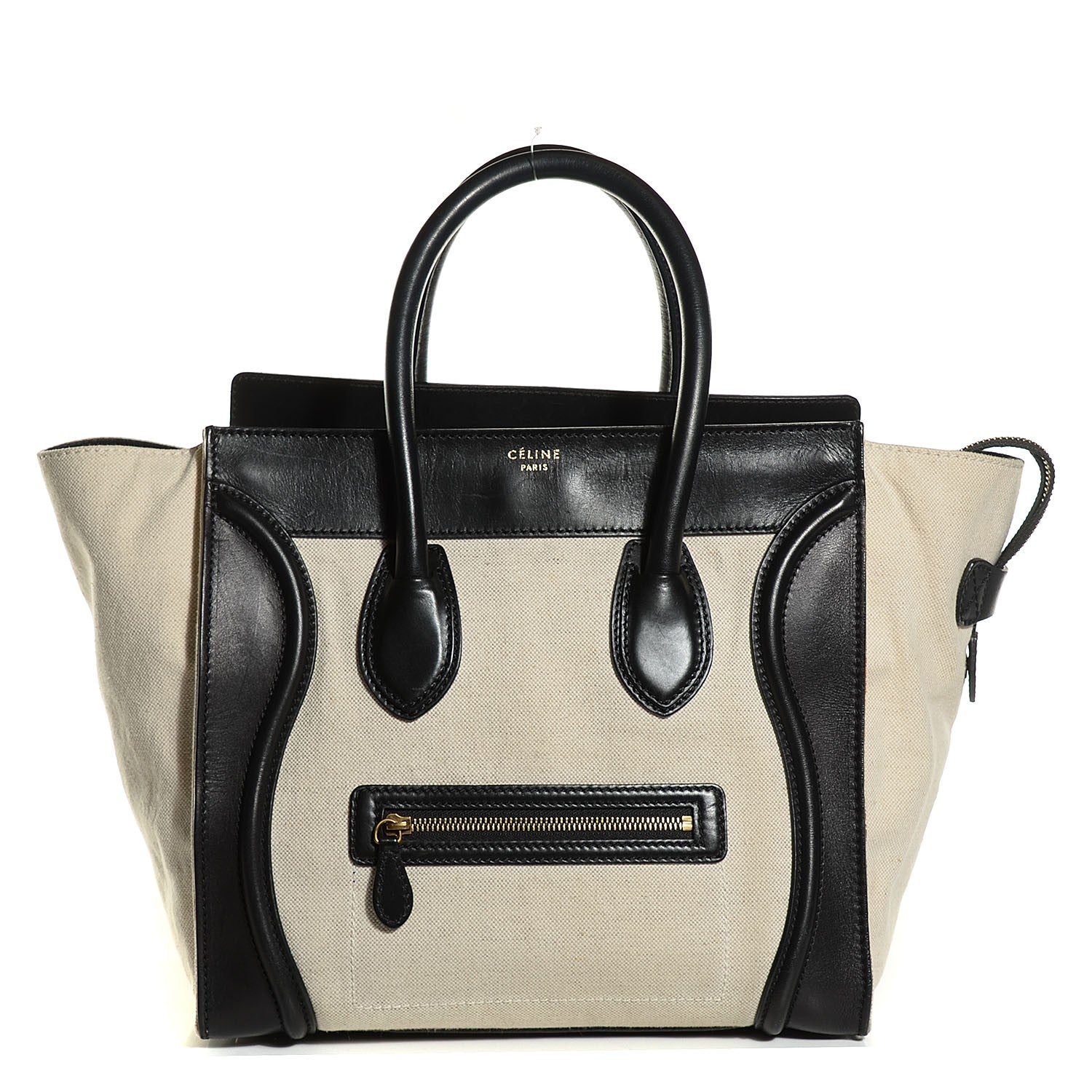 Celine Natural Canvas Smooth Calfskin Mini Luggage Tote Cream 1 of 9