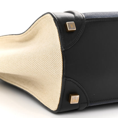 Celine Canvas Smooth Calfskin Micro Tri-Color Luggage Navy Blue 8 of 12