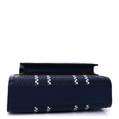 Burberry Calfskin Nylon Tartan Mini Pocket Bag  Blue White Orange 3 of 8