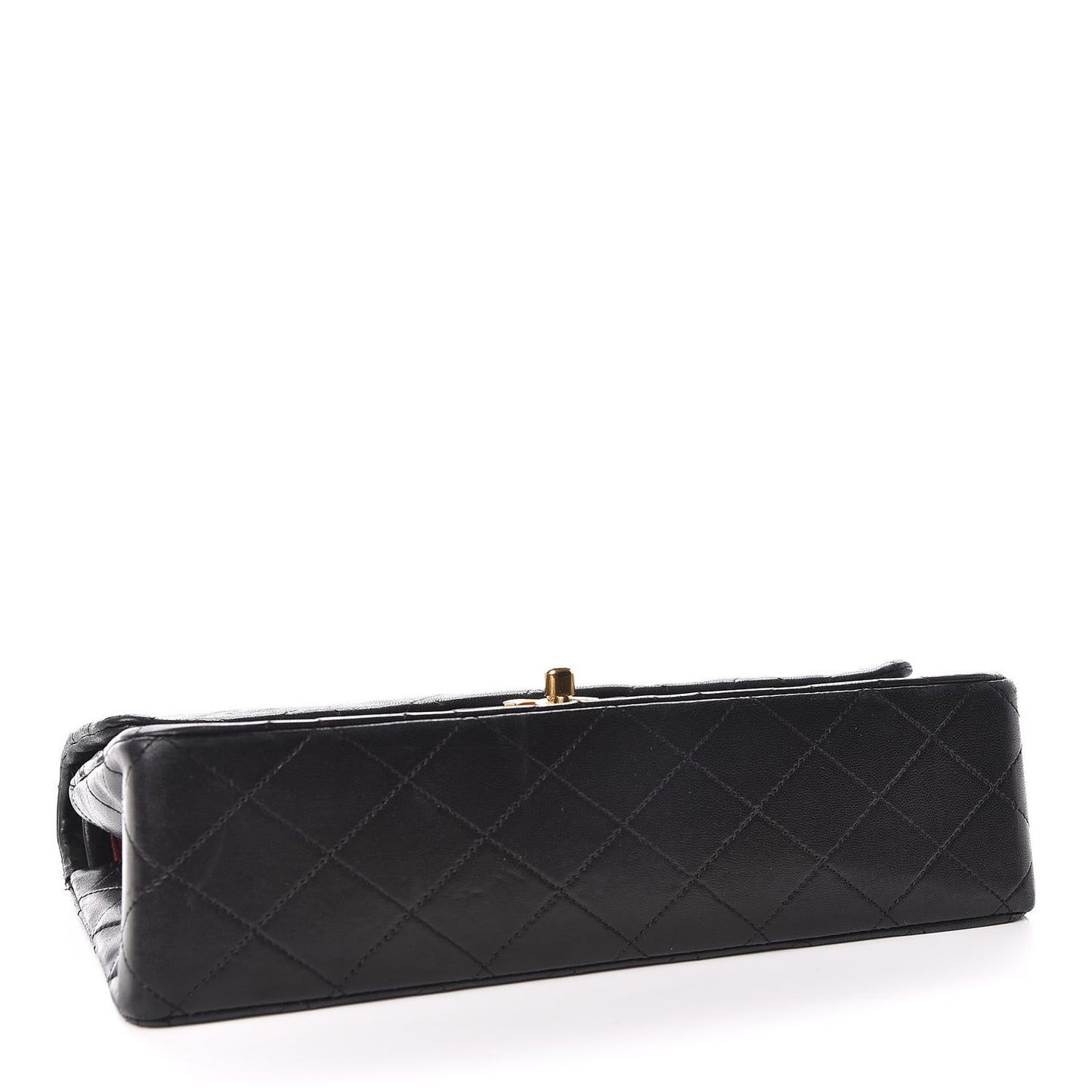 Lambskin Quilted Medium Double Flap Black