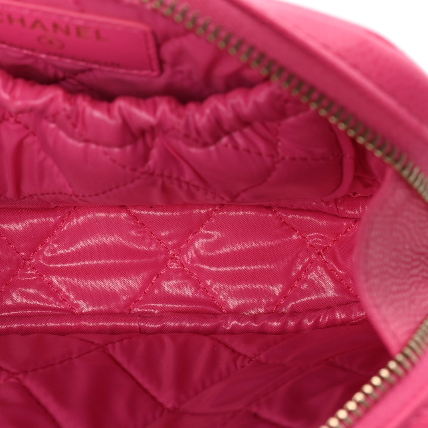 Chanel Caviar Quilted Small Curvy Pouch Cosmetic Case Pink 6 of 8