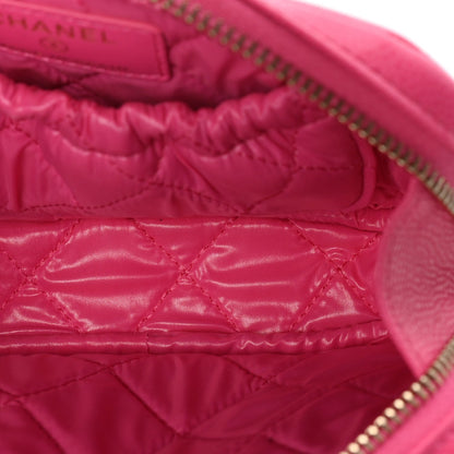 Chanel Caviar Quilted Small Curvy Pouch Cosmetic Case Pink 6 of 8