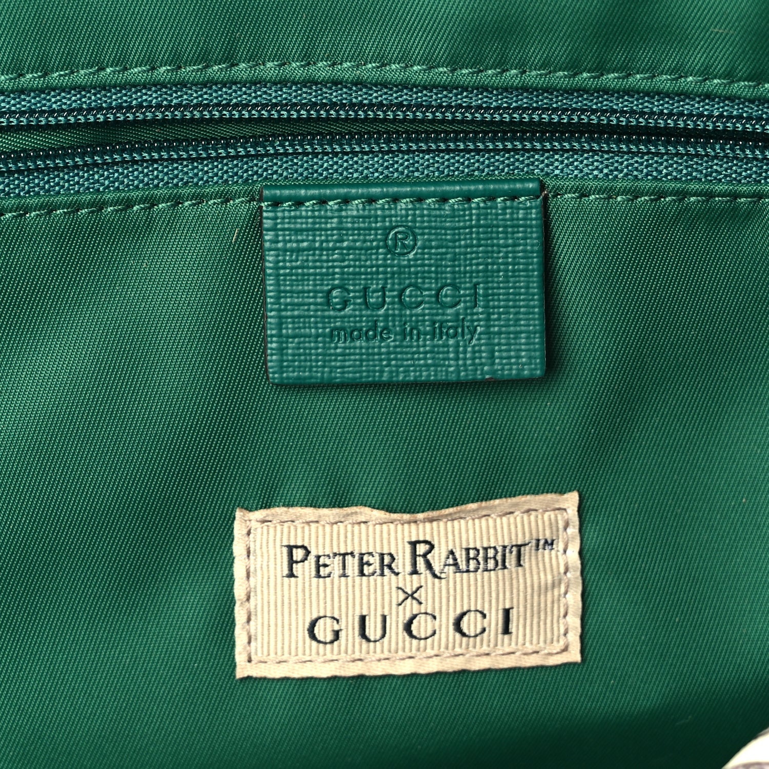 Gucci X Peter Rabbit GG Supreme Monogram Baseballs Web Childrens Backpack Green 5 of 8