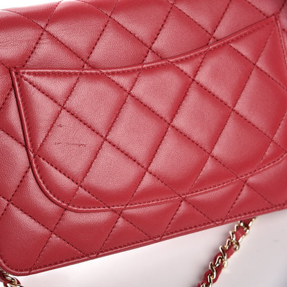 Chanel Lambskin Quilted Wallet On Chain WOC Pink 7 of 9