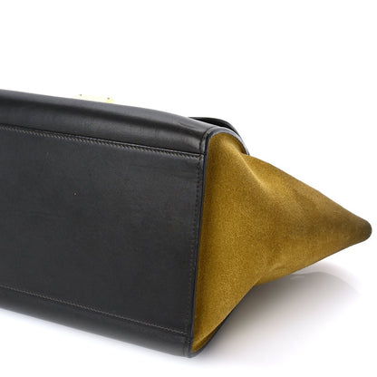 Celine CELINE Smooth Calfskin Suede Medium Tri-Color Trapeze Mustard  Mustard 8 of 8