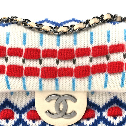 Chanel Cashmere Knit Extra Mini Single Flap White Multicolor 7 of 9