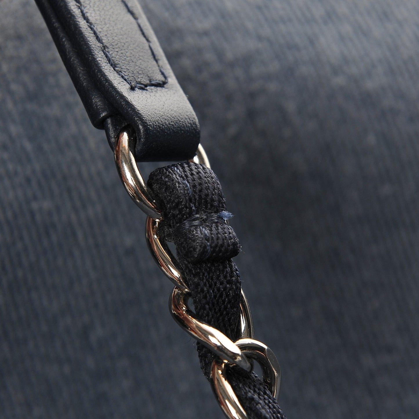 Canvas Sequin Small Deauville Tote Navy